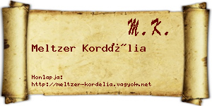Meltzer Kordélia névjegykártya